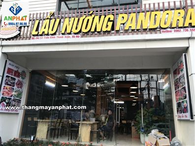 Lắp thang cho Nhà hàng Lẩu Nướng Pandora, Số 53 Triều Khúc, Hà Nội. 